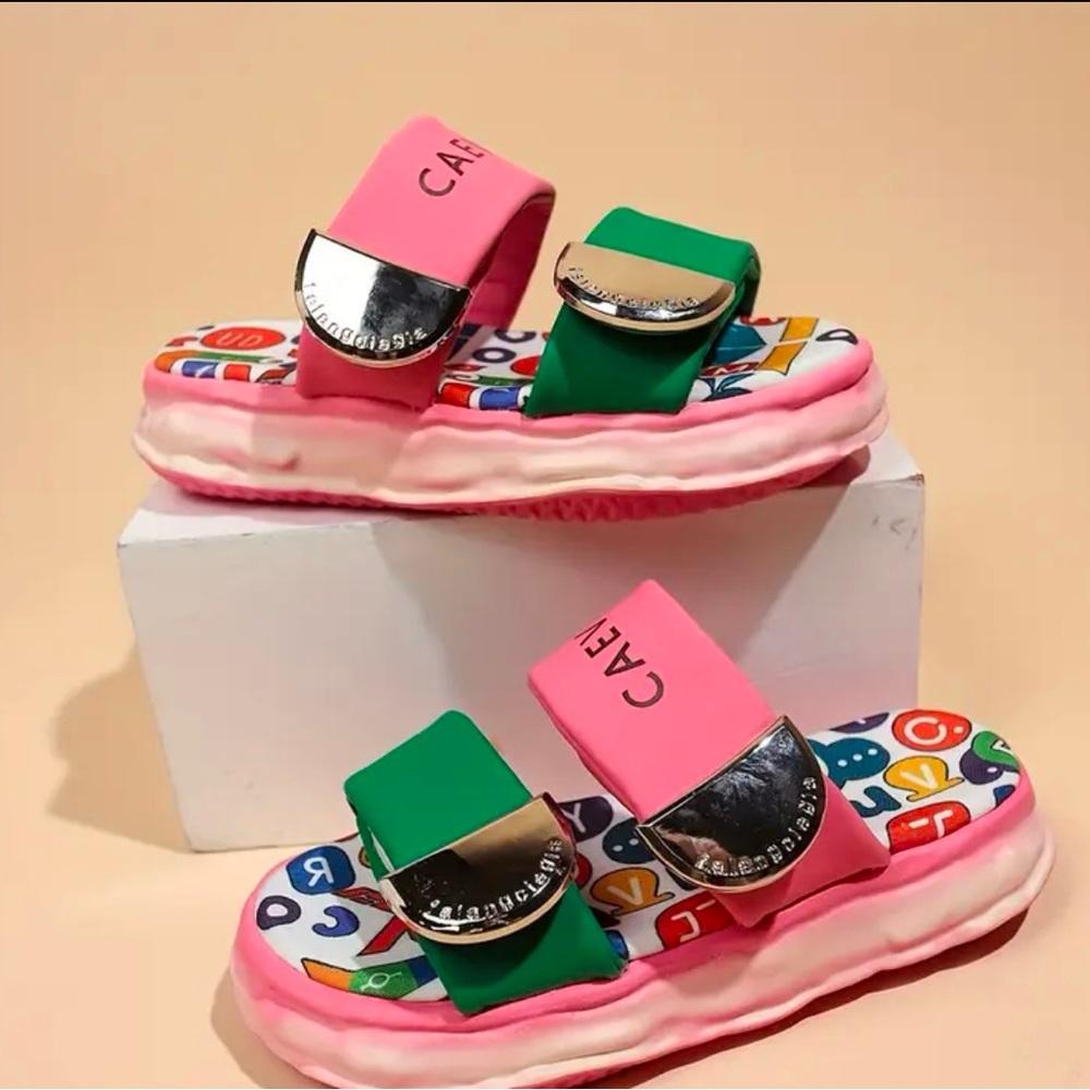 Double strap platform sandals